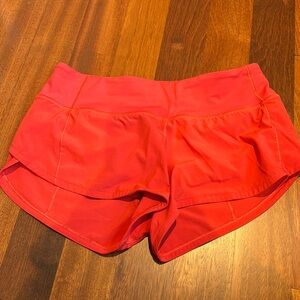 Lululemon red/orange shorts size 4 regular